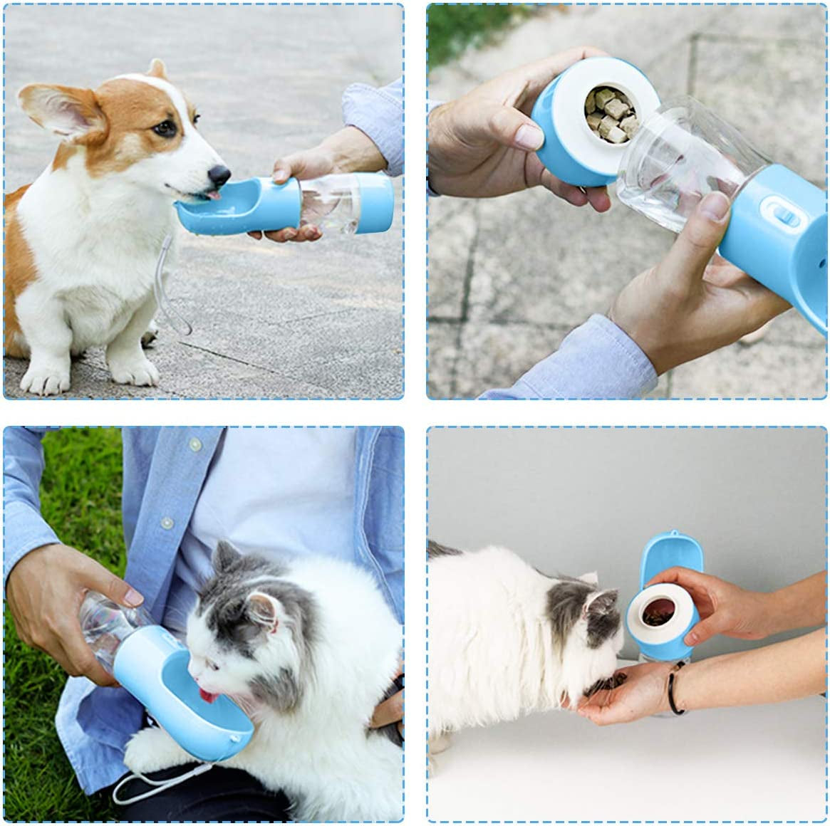 ChatGPT said: Portable Dog Water Bottle – Leak-Proof Pet Drinking Dispenser for Dogs & Cats, Ideal for Walking, Traveling & Hiking (Blue, 258ml)