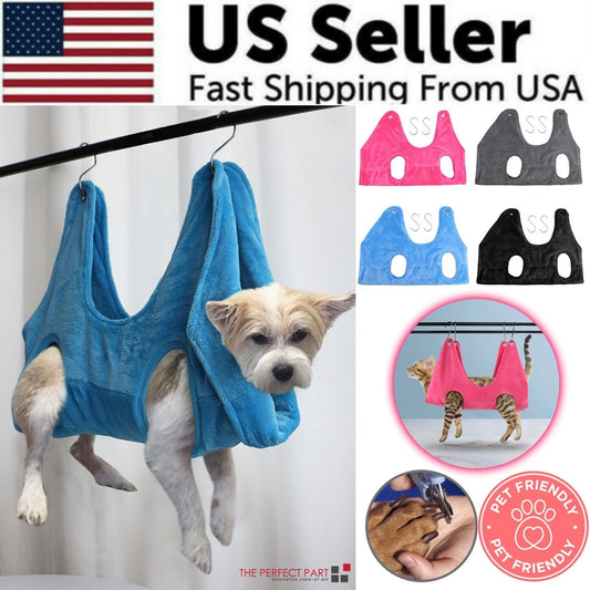 Portable Pet Grooming Hammock – Breathable Hanging Harness for Dogs & Cats, Grooming Helper (US)