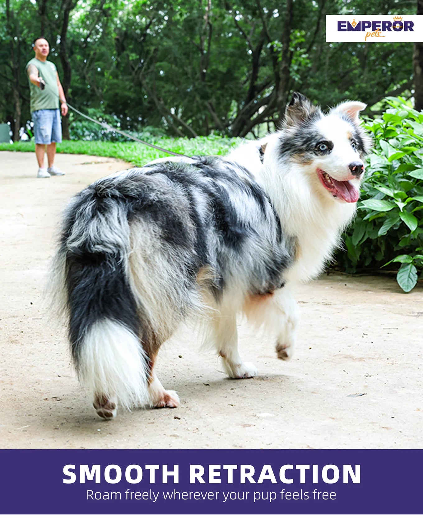 16FT Retractable Dog Leash – Heavy Duty Leash for Large Dogs up to 110 lbs (Gray, GY16-50)