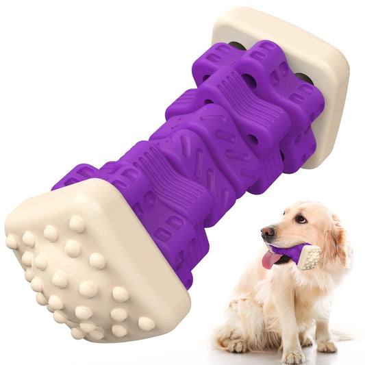 Interactive Dog Chew Toy – Durable Enrichment Toy for Aggressive Chewers (Purple)