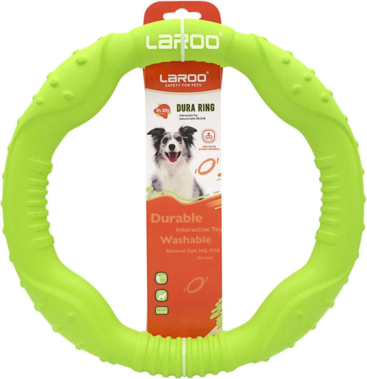 Dog Ring Toy – Durable Flying Frisbee for Fetch, Water Play & Training | Tough, Chew-Resistant Design for Medium & Large Dogs (Green, 30 cm)